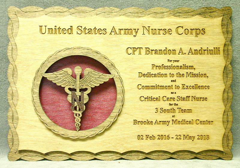 Nurse Corps Appreciation Plaque